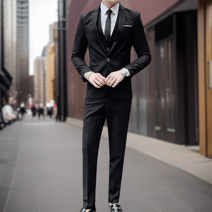 Costume Mariage Homme Classique Trois Pièces avec Boutons de Manchette - PanierRoyale