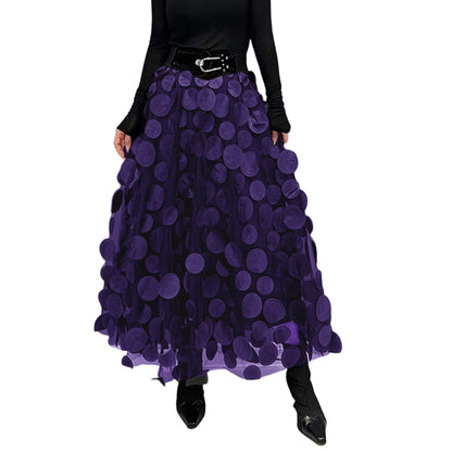 Jupe Élastique Taille Haute à Pois Féminine