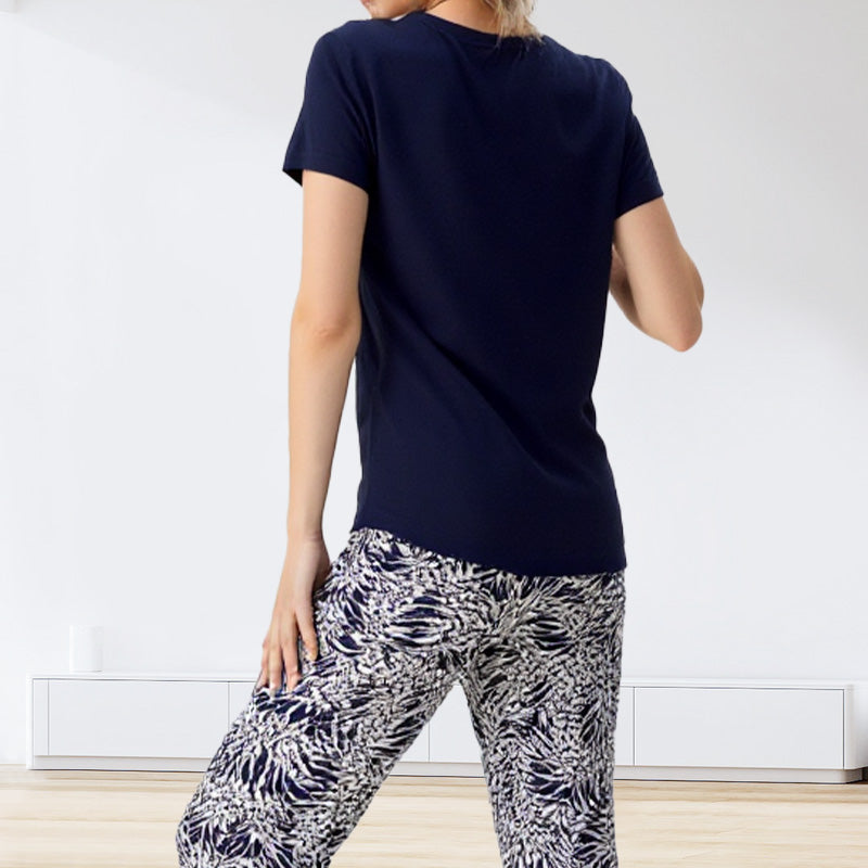 Ensemble Femme Coton Pantalon Imprimé Coupe Fluide