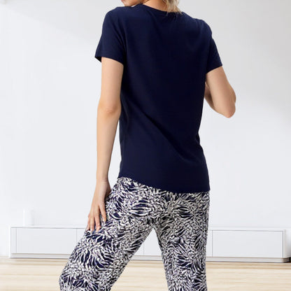 Ensemble Femme Coton Pantalon Imprimé Coupe Fluide