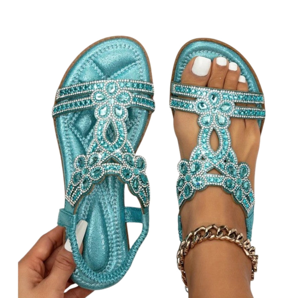 Sandales Plates Confortables avec Sangles Réglables pour Femme
