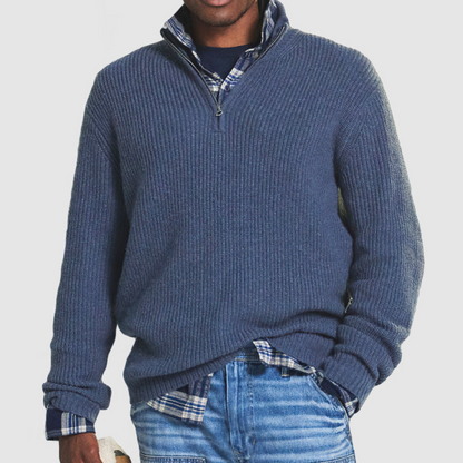 Pull Homme Hiver Chaud et Douillet à Fermeture Éclair