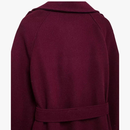 Trench-coat élégant bordeaux à ceinture