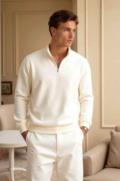 Pull Fleece Zippé Chaud et Élégant pour Homme