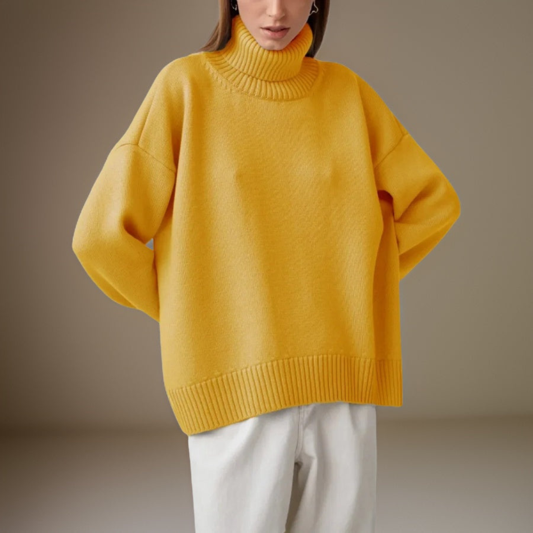 Pull Col Roulé Femme Élégant Hiver