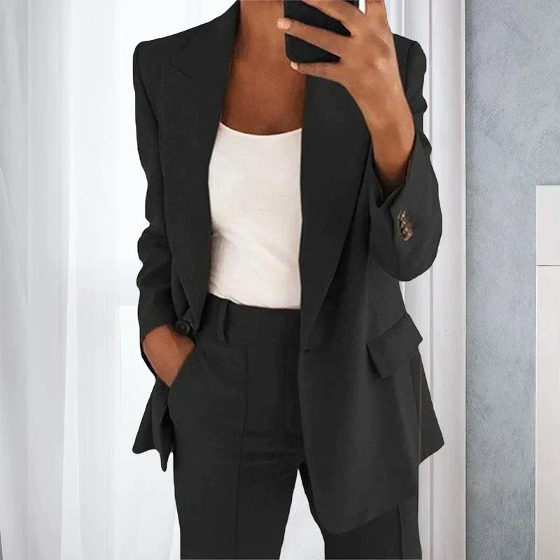 Costume Femme Tailleur Bleu Marine Élégant