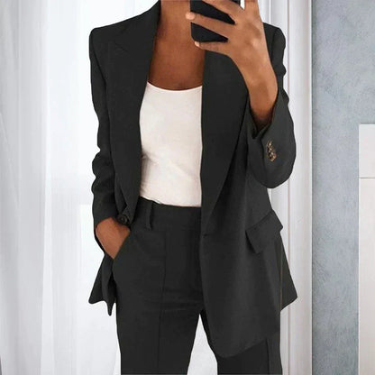 Costume Femme Tailleur Bleu Marine Élégant