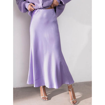 Jupe Femme Mi-Mollet Taille Haute Élégante