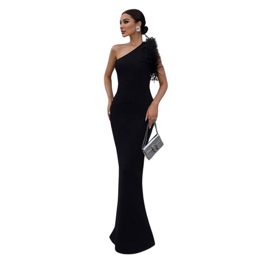 Robe Soirée Longue Élégante Sans Manches - PanierRoyale