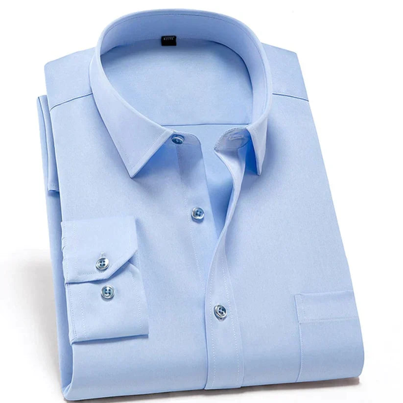 Chemise Homme Classique à Manches Longues Col Italien