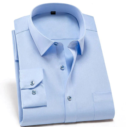 Chemise Homme Classique à Manches Longues Col Italien