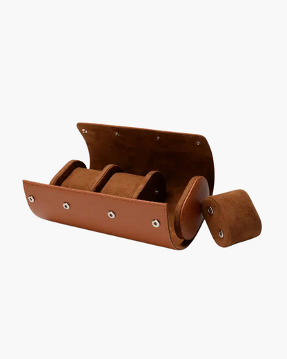 Étui Voyage pour 3 Montres en Cuir de Luxe