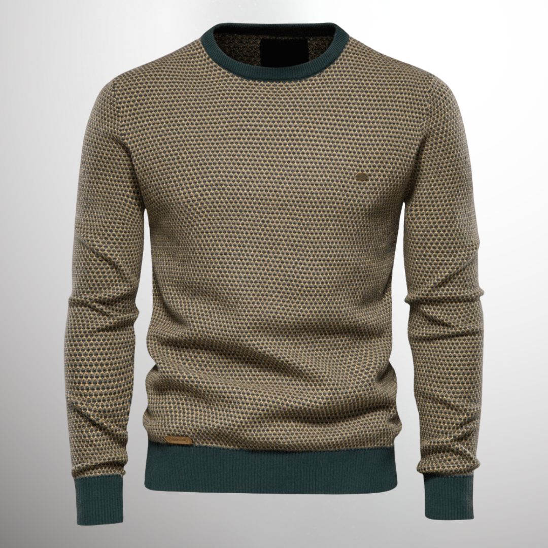 Pull Homme Gris Mélangé Classique