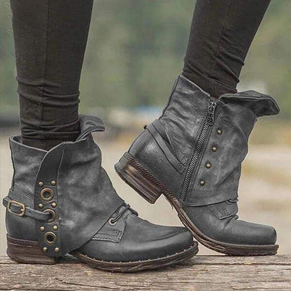Bottines Femmes à Talon Haut avec Fermeture Éclair Lateral