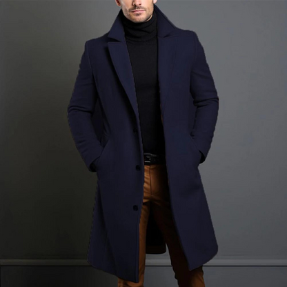 Manteau Homme Noir Urbain avec Col Montant