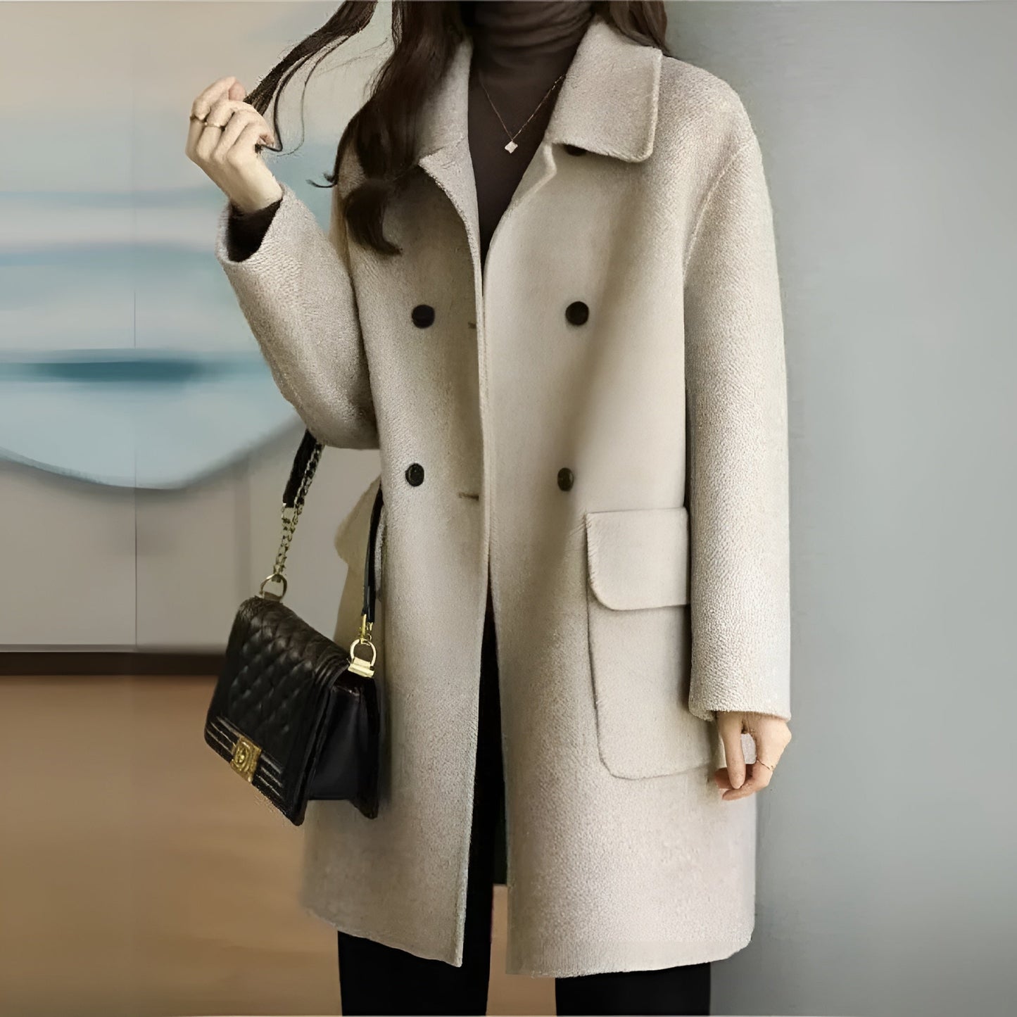 Manteau Femme Hiver Chic à Fermeture Boutons
