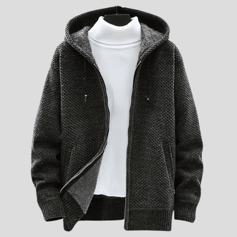 Sweat à Capuche Homme Zippé Chauffant pour Hiver