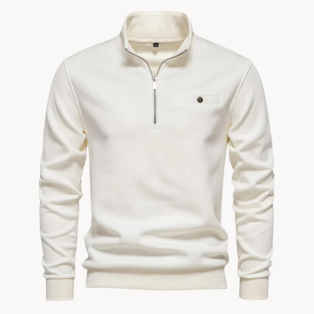 Pull Homme Décontracté Zippe Noir