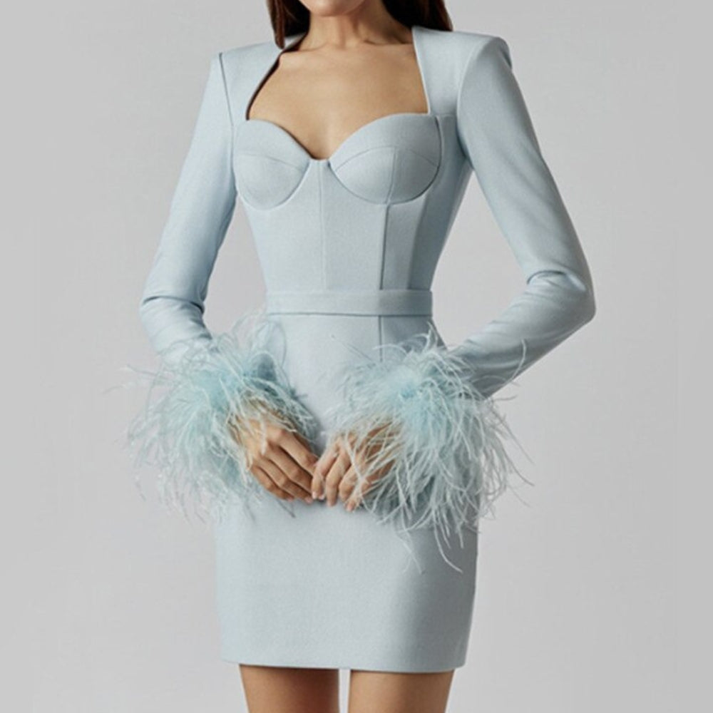 Robe Élégante Manches Longues Taille Haute Féminine - PanierRoyale