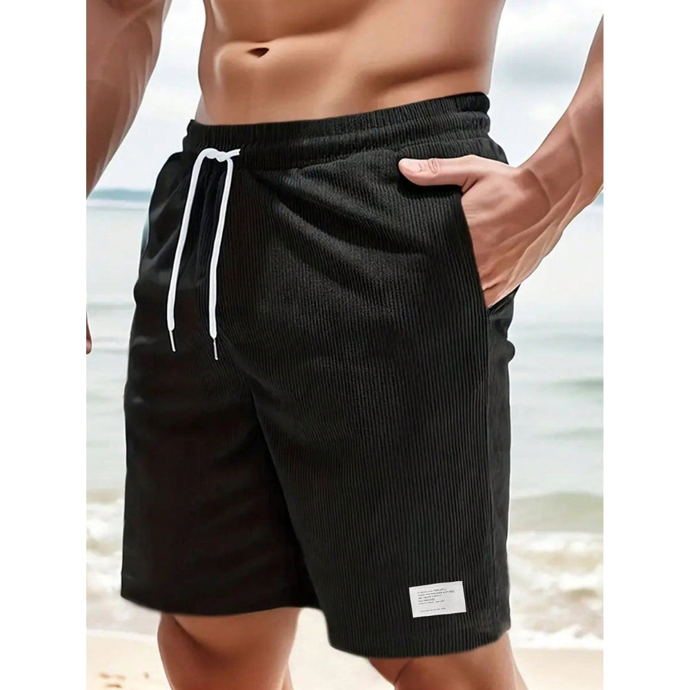Pantalon Court Décontracté avec Poches et Ceinture Élastique