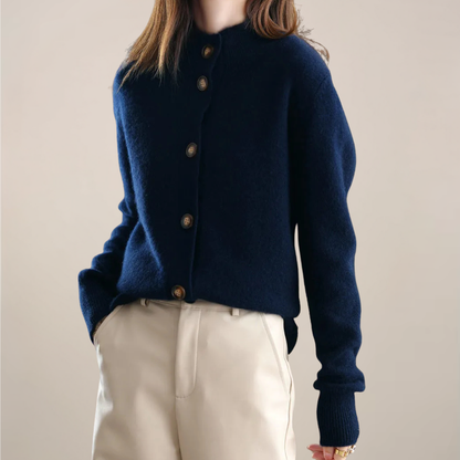 Cardigan Femme Printemps Décontracté avec Col et Boutons