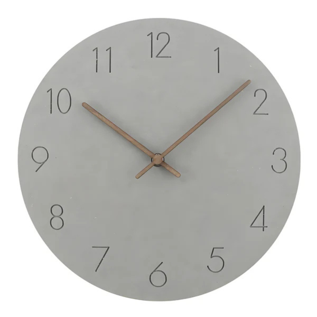 Horloge Murale en Bois avec Chiffres Blancs Moderne
