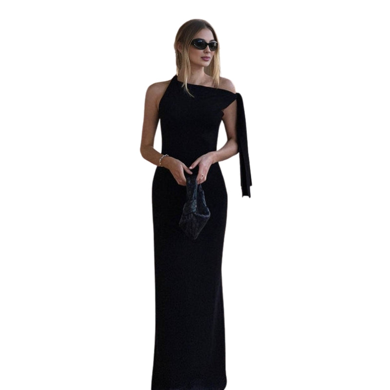 Robe Soirée Longue Décolleté Profond Asymétrique