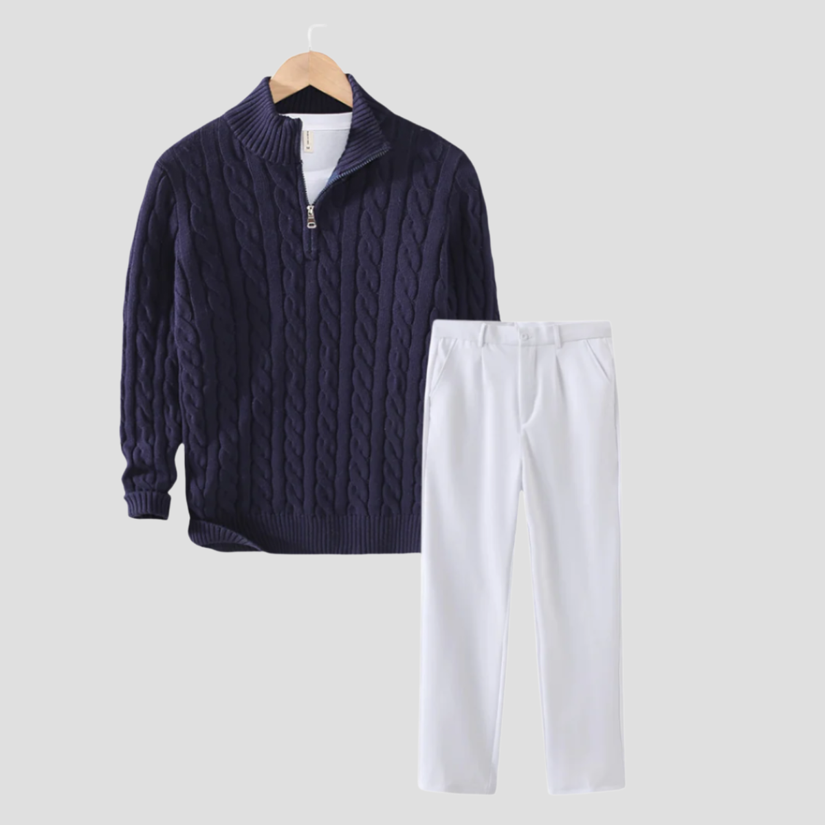 Pull Laine Marine Classique et Chaud