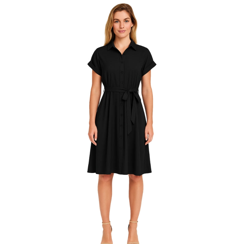 Robe Chemisier Féminine avec Ceinture Réglable - PanierRoyale