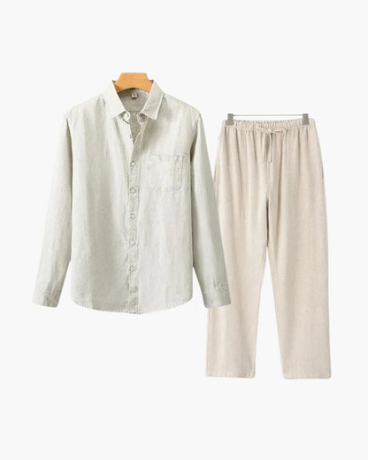 Costume Homme Lin En 2 Pièces Été Décontracté