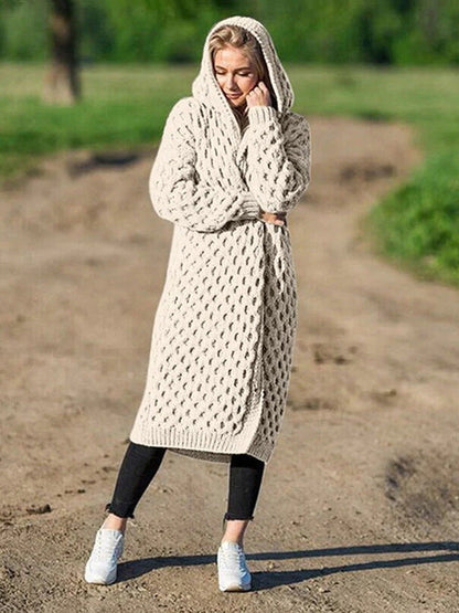 Manteau Femme Long Polaire Chaud et Confortable Beige