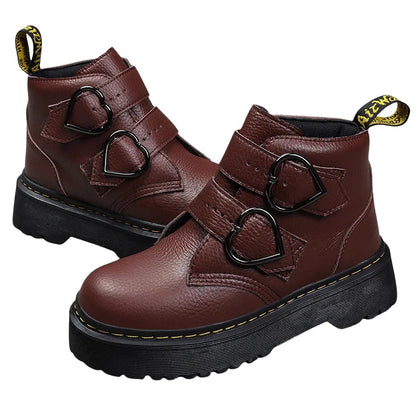 Bottines Femme à Lacets en Cuir Noir