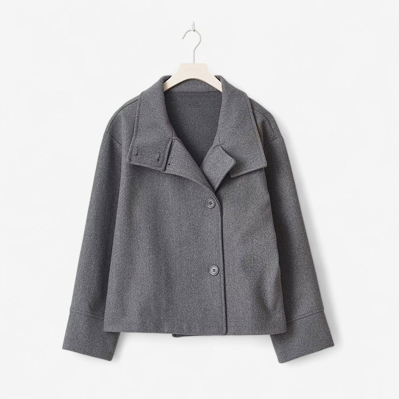Manteau Femme Long Manches avec Col Montant Élégant