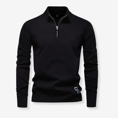 Pull Homme Col Zippé Manches Longues Chic