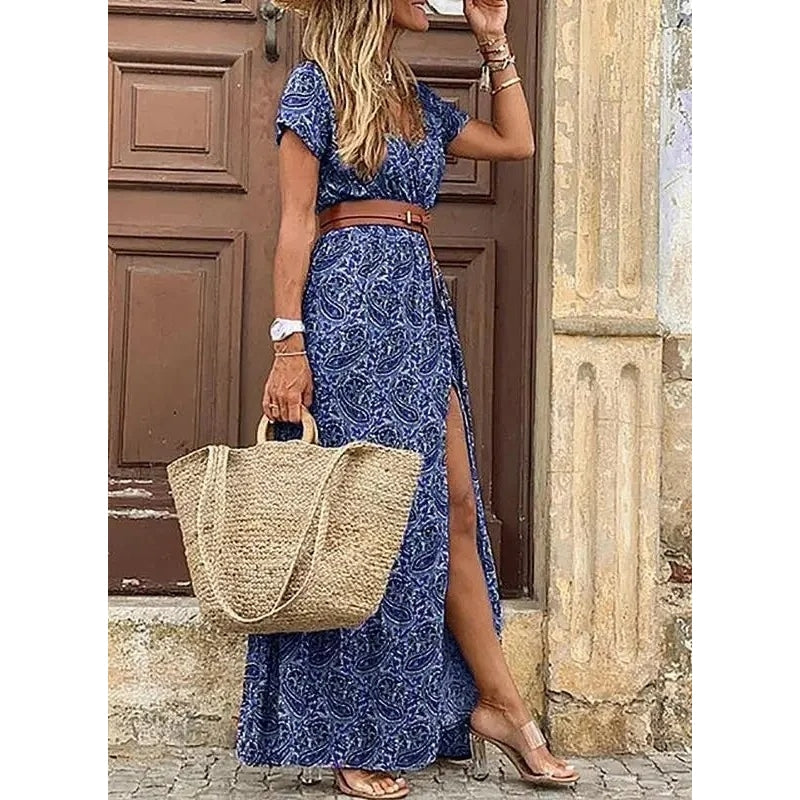 Robe Longue Soirée Élégante à Ceinture - PanierRoyale