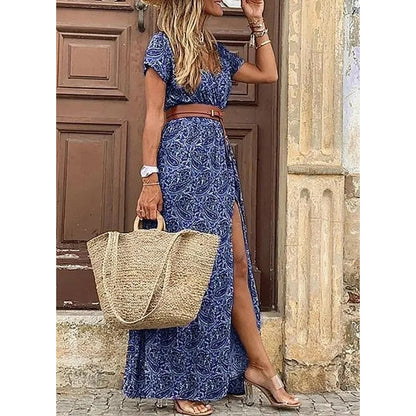 Robe Longue Soirée Élégante à Ceinture - PanierRoyale