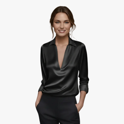Blouse femme élégante en satin brillant
