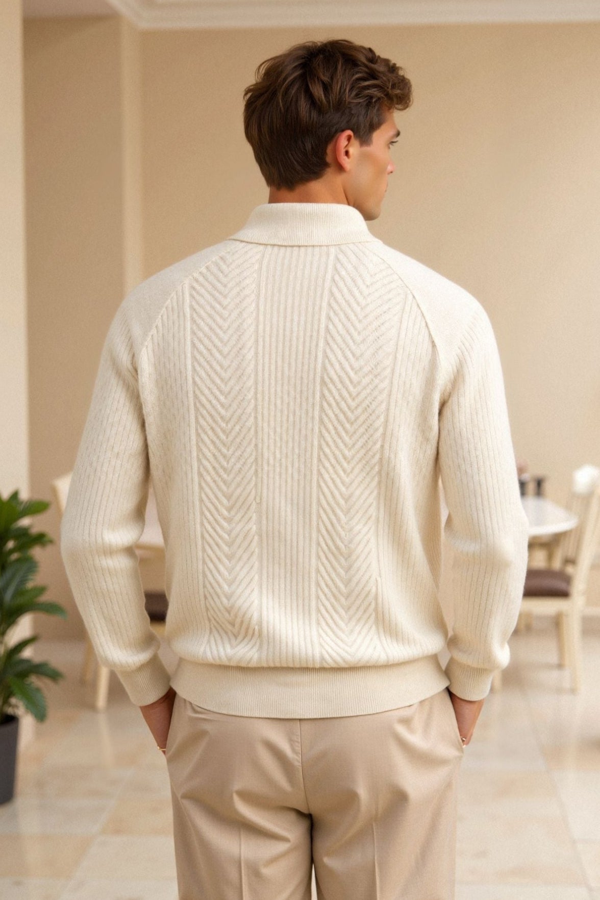 Pull en maille classique avec col polo