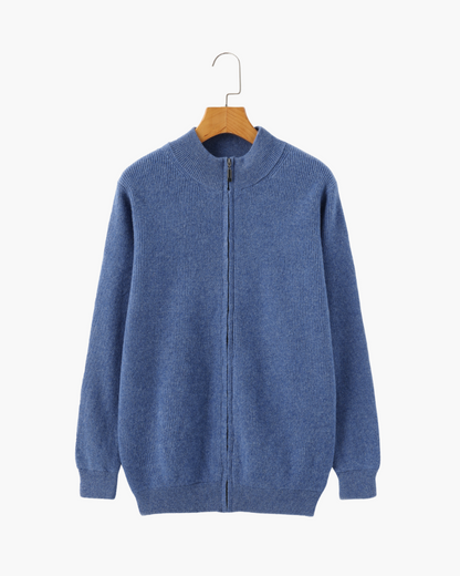 Pull en cachemire pour homme avec fermeture éclair