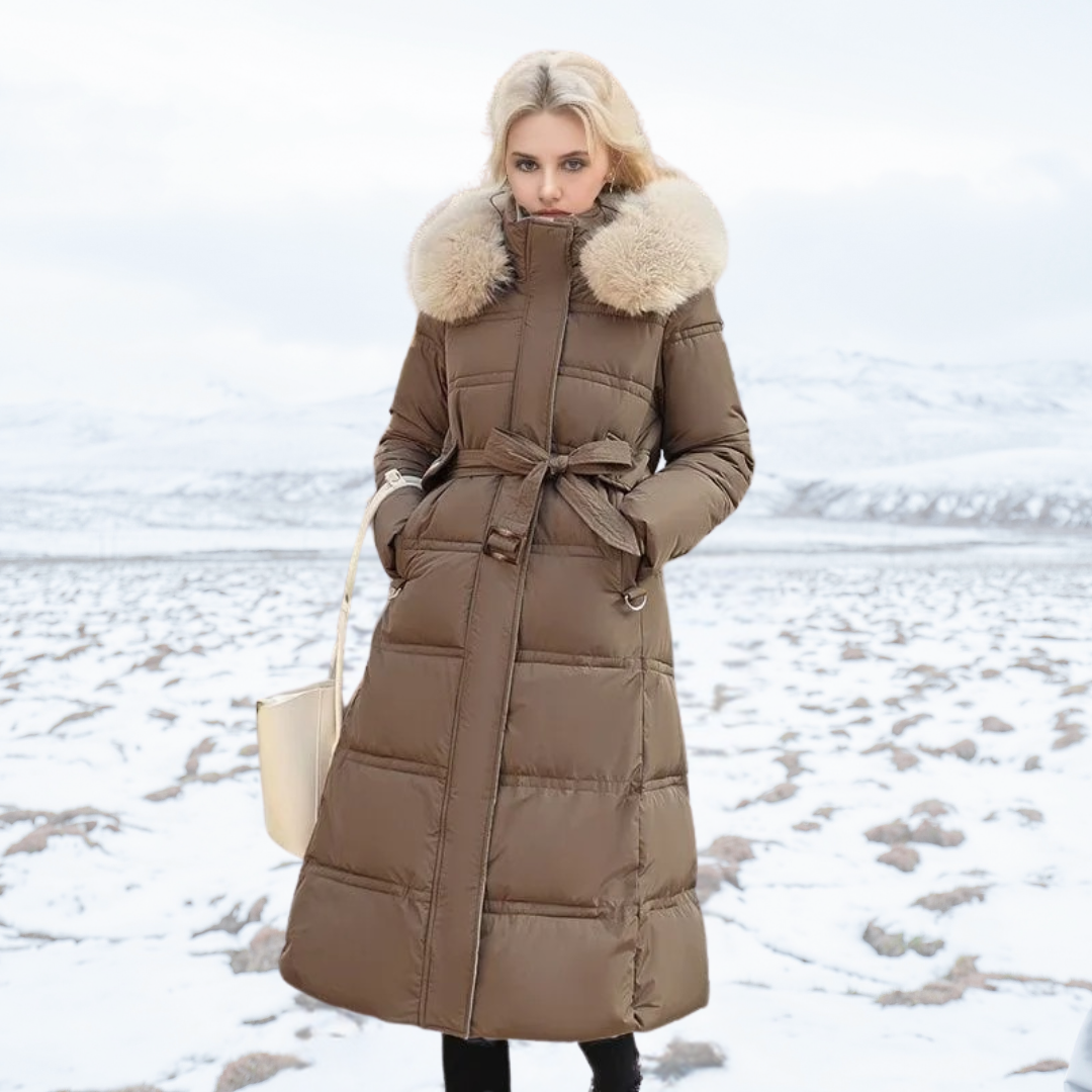 Manteau Femme Hiver Long Doublé avec Manches Longues