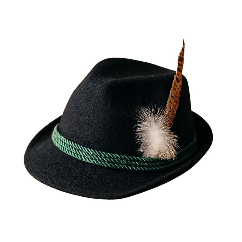Chapeau Bavarois Classique avec Plume Décorative