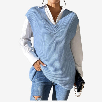 Gilet décontracté sans manches col V casual