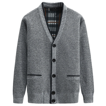 Cardigan Boutonné Décontracté À Col En V Pour Homme | Manches Longues