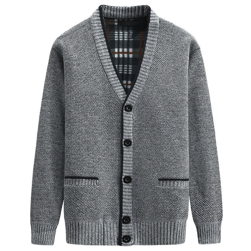 Cardigan Homme Manches Longues Col En V Décontracté - PanierRoyale