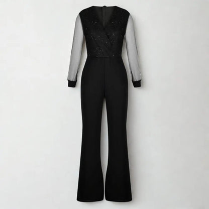 Selena | Combinaison Élégante À Manches Longues Et Col En V Pour Femme