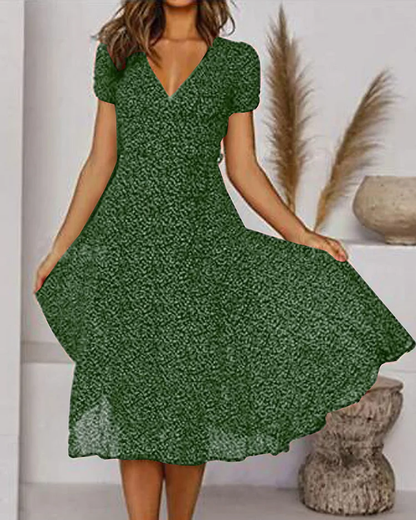 Robe Été Dentelle Fleuri pour Femme, Col en V Élégant