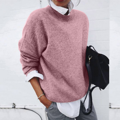 Pull Femme Hiver Chaud Col Rond Mocha