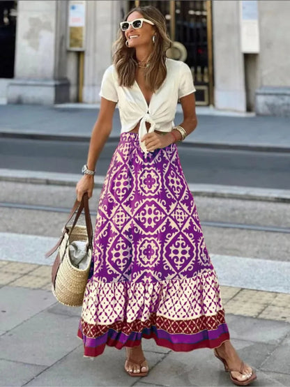 Jupe Décontractée Florale Chic Été
