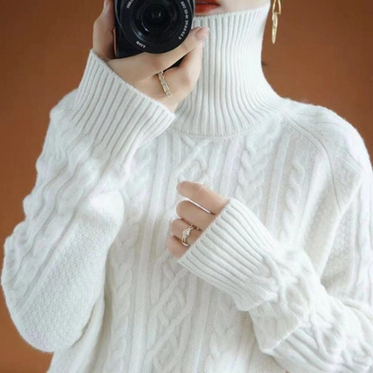 Pull Femme Chaud et Confortable en Laine Mélange