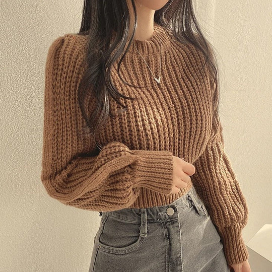 Pull Col Rond Hiver Élégant et Doux